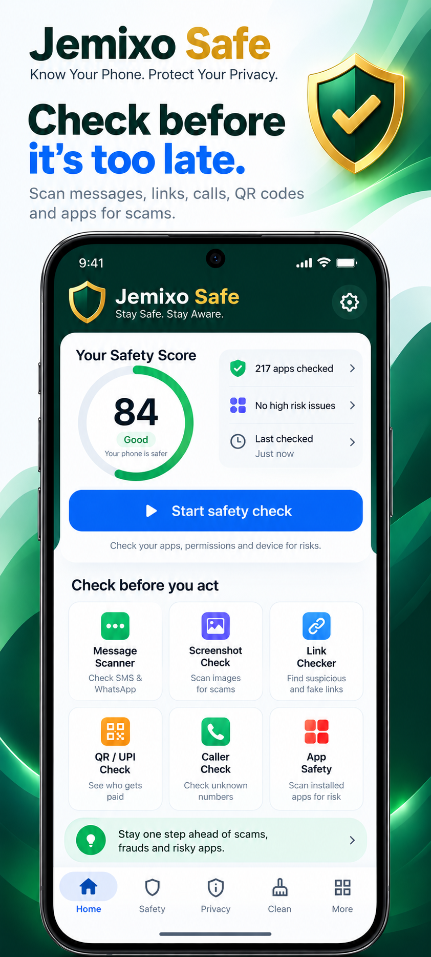 Jemixo Safe Dashboard UI